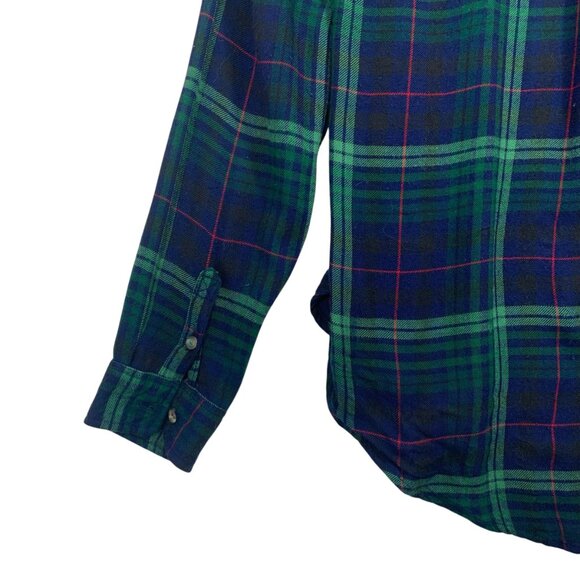 American Eagle Boyfriend Fit Women's plaid  Shirt Sz 100% Coton - Picture 11 of 16